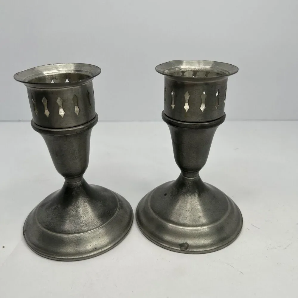 Towle Italian Pewter Convertible Candlesticks (Model 76671